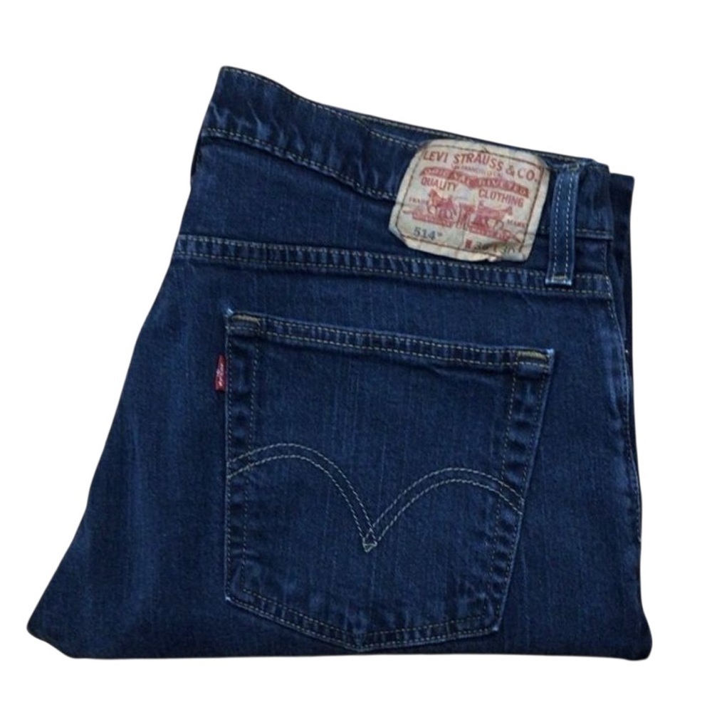 Men LEVIS 514 jeans 36 Style slim straight stretchy dark blue denim denim casual